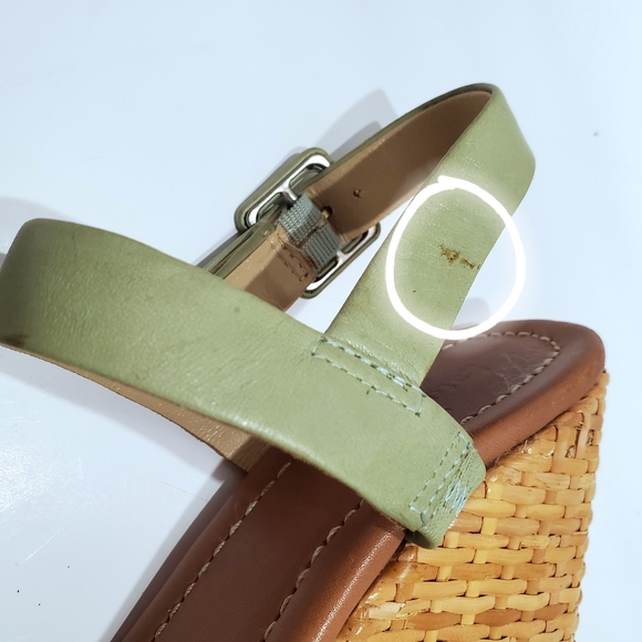 Kate Spade "Dancer" green preppy wedge sandal, size 7.5M - Picture 13 of 16